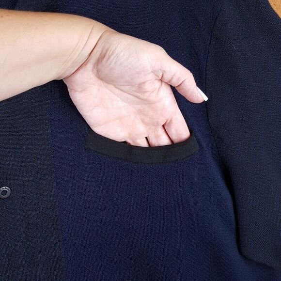 RAG & BONE Mens Shirt XL Navy Black Snap Button Up Knit AVERY HERRINGBONE $250 - Picture 5 of 10